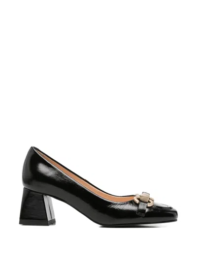 Sergio Moretti Firenze Horsebit Square-toe Pumps In Black