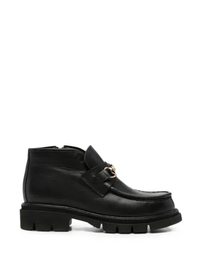 Sergio Moretti Firenze Horsebit-detail Ankle Boots In Black