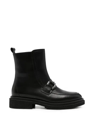 Sergio Moretti Firenze Horsebit-detail Leather Ankle Boots In Black