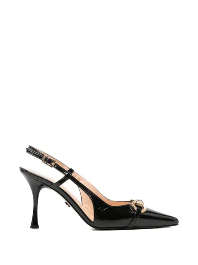 Sergio Moretti Firenze Horsebit-detail Slingback Pumps In Black
