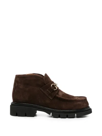 Sergio Moretti Firenze Horsebit-detail Suede Ankle Boots In Multi