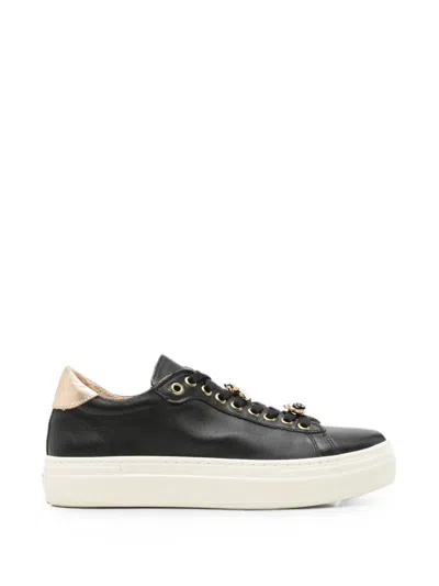 Sergio Moretti Firenze Insect-embellished Metallic-panel Sneakers In Black