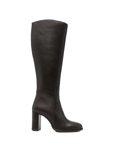 Sergio Moretti Firenze Knee-high Leather Boots In Black