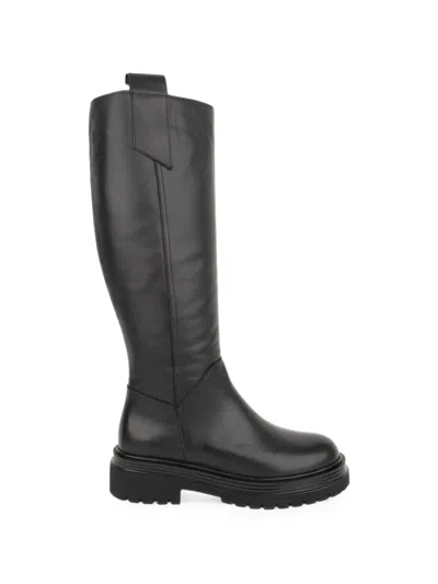 Sergio Moretti Firenze Knee-high Leather Boots In Black