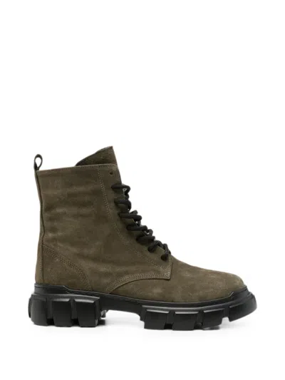 Sergio Moretti Firenze Lace-up Ankle Boots In Green