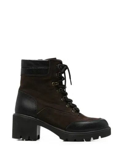 Sergio Moretti Firenze Lace-up Panelled Ankle Boots In Multi