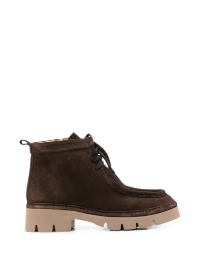 Sergio Moretti Firenze Lace-up Suede Ankle Boots In Brown