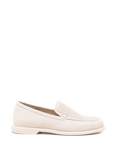 Sergio Moretti Firenze Laser-cut Loafers In Neutral