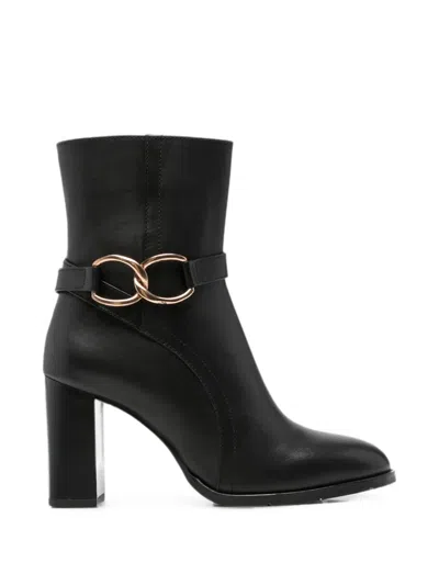Sergio Moretti Firenze Leather Ankle Boots In Black