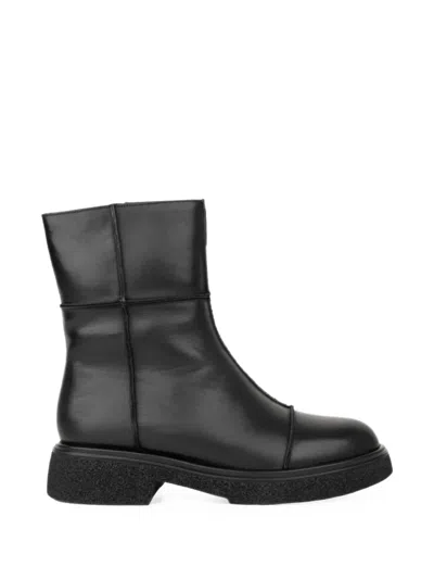 Sergio Moretti Firenze Leather Ankle Boots In Black