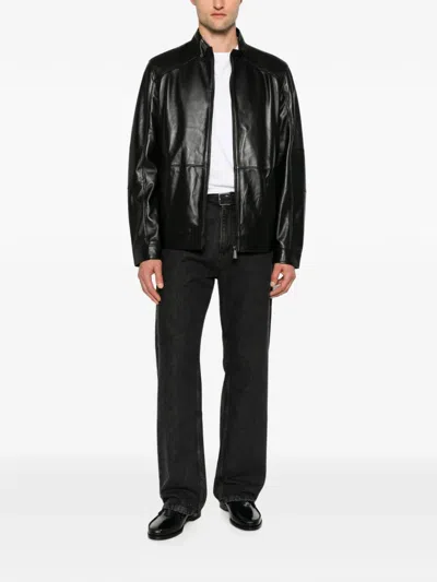 Sergio Moretti Firenze Leather Jacket In Black