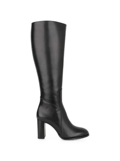 Sergio Moretti Firenze Leather Knee-high Boots In Animal Print