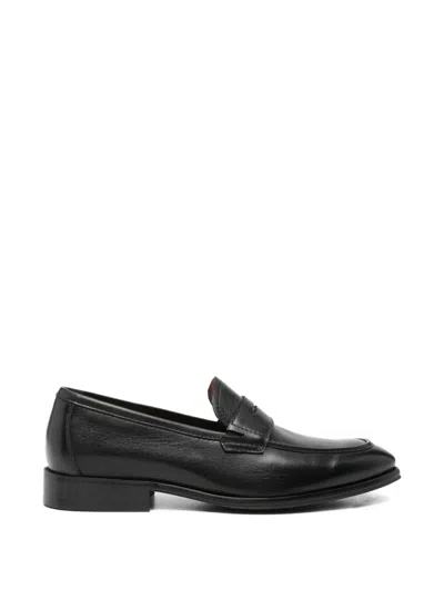 Sergio Moretti Firenze Leather Loafers In Black