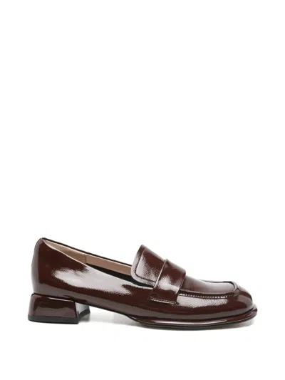 Sergio Moretti Firenze Leather Loafers In Burgundy