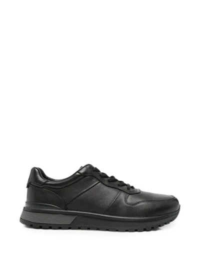 Sergio Moretti Firenze Leather Sneakers In Black