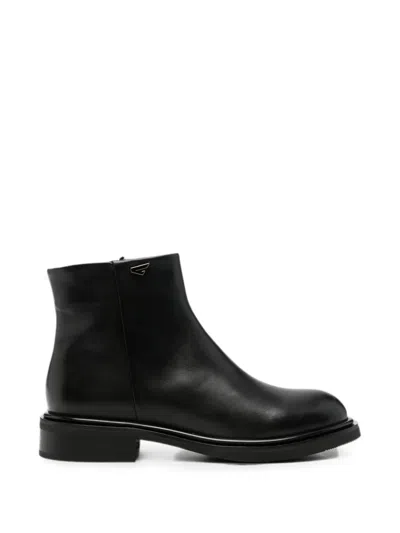 Sergio Moretti Firenze Logo-detail Ankle Boots In Black