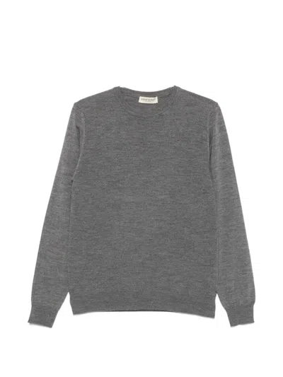 Sergio Moretti Firenze Long-sleeve Crew Neck Sweater In Gray