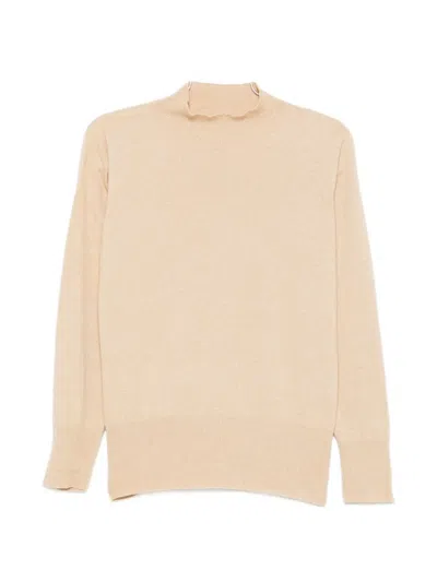 Sergio Moretti Firenze Mock-neck Ribbed-trim Sweater In Neutral