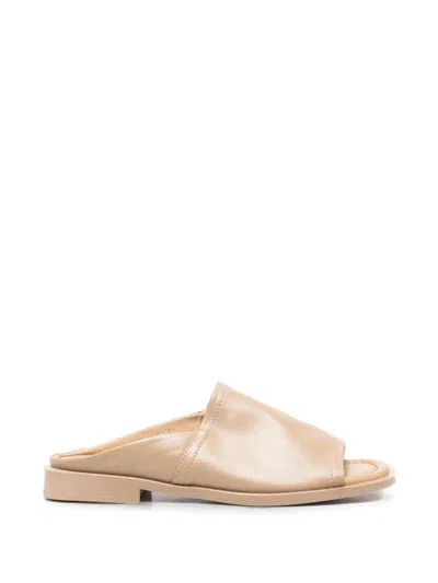 Sergio Moretti Firenze Open-toe Leather Sandals In Neutral
