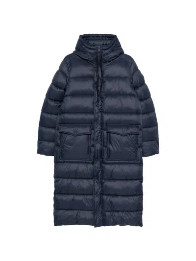 Sergio Moretti Firenze Padded Hooded Coat In Blue