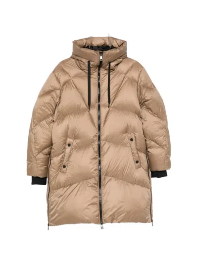 Sergio Moretti Firenze Padded Hooded Coat In Brown