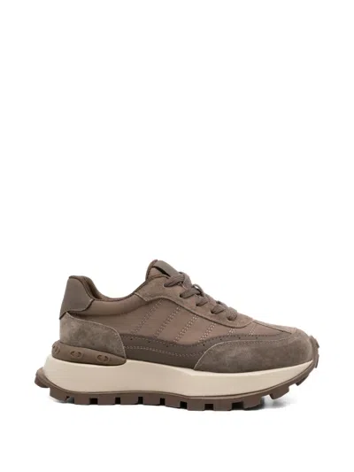Sergio Moretti Firenze Panelled Chunky-sole Sneakers In Brown