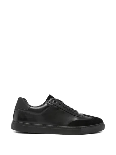 Sergio Moretti Firenze Panelled Leather Sneakers In Black