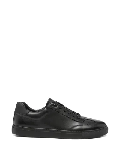 Sergio Moretti Firenze Panelled Leather Sneakers In Black