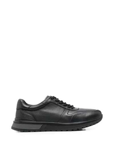 Sergio Moretti Firenze Panelled Leather Sneakers In Black