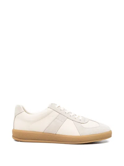Sergio Moretti Firenze Panelled Leather Sneakers In Neutral