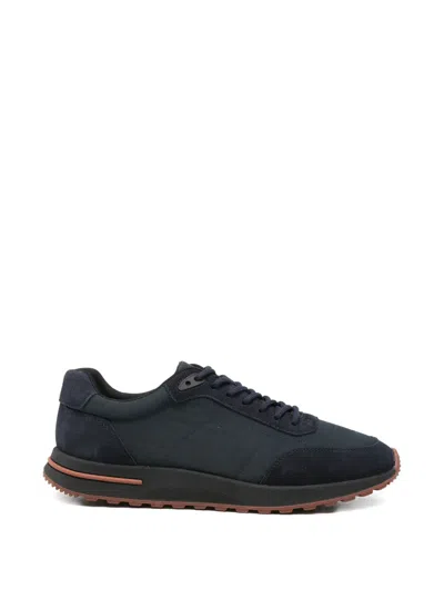 Sergio Moretti Firenze Panelled Suede-trim Sneakers In Blue
