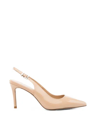 Sergio Moretti Firenze Patent Slingback Pumps In Neutral