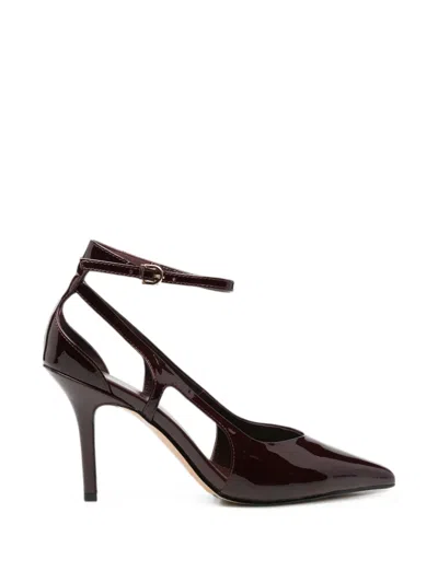 Sergio Moretti Firenze Patent-finish Ankle-strap Pumps In Red