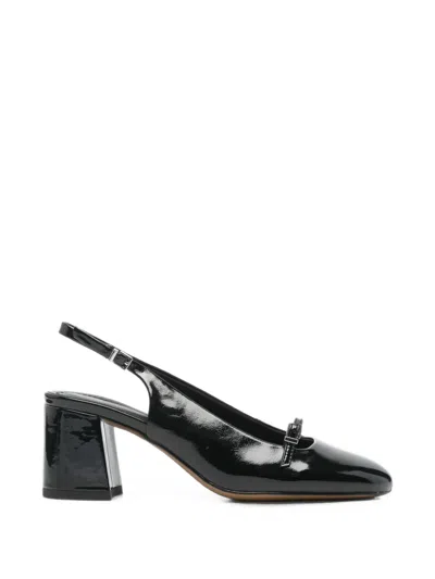 Sergio Moretti Firenze Patent-finish Slingback Heeled Pumps In Black