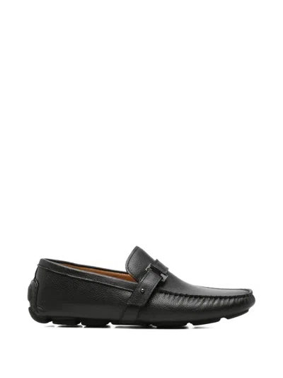 Sergio Moretti Firenze 페블 레더 로퍼 In Black