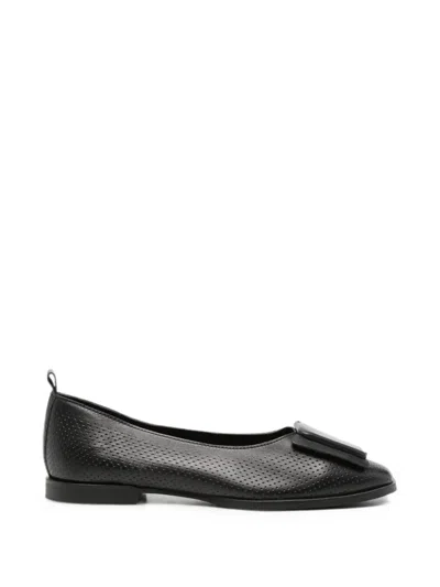 Sergio Moretti Firenze Perforated Ballet Flats In Black