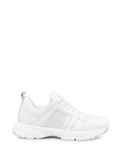Sergio Moretti Firenze Perforated Panel Sneakers In White
