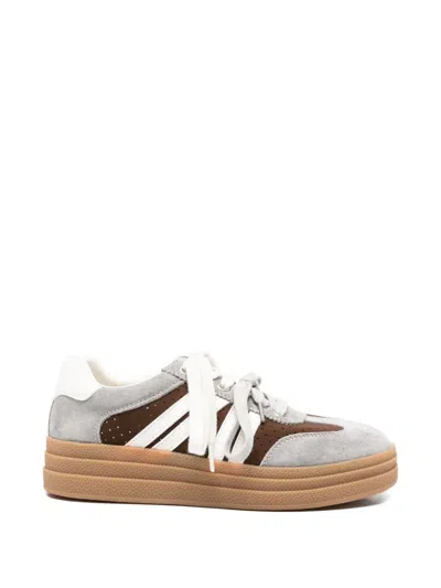 Sergio Moretti Firenze Perforated Panelled Sneakers In Gray
