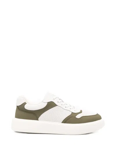 Sergio Moretti Firenze Perforated-panel Sneakers In Green