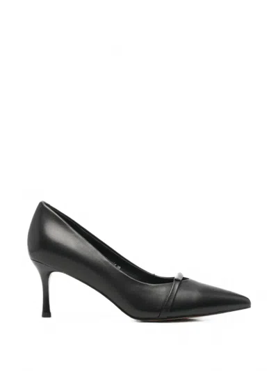 Sergio Moretti Firenze Pointed-toe Bar-detail Pumps In Multi