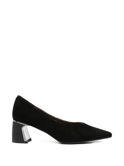 Sergio Moretti Firenze Pointed-toe Block-heel Pumps In Black