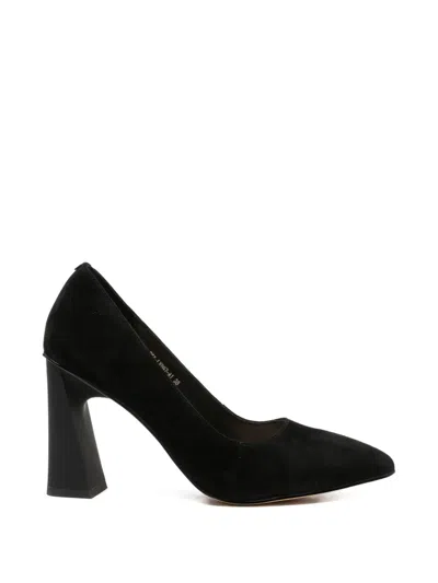 Sergio Moretti Firenze Pointed-toe Block-heel Pumps In Black