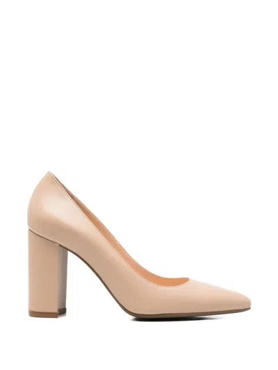 Sergio Moretti Firenze Pointed-toe Block-heel Pumps In Neutral