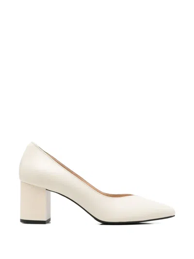 Sergio Moretti Firenze Pointed-toe Block-heel Pumps In White