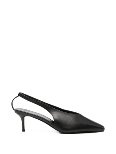 Sergio Moretti Firenze Pointed-toe Slingback Pumps In Black