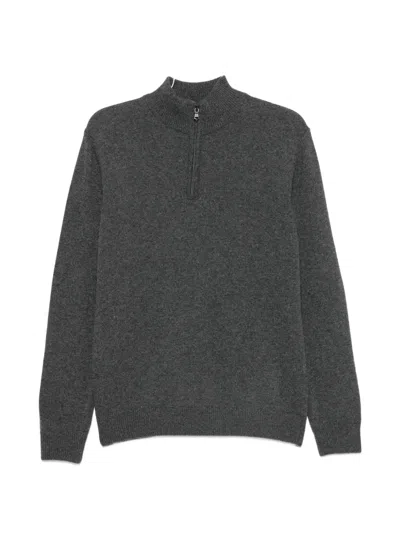 Sergio Moretti Firenze Quarter-zip Sweater In Gray