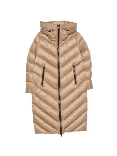 Sergio Moretti Firenze Quilted Hooded Coat In Brown