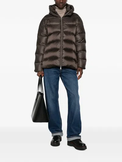 Sergio Moretti Firenze Quilted Hooded Jacket In Brown