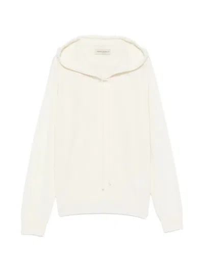 Sergio Moretti Firenze Ribbed-trim Hoodie In White