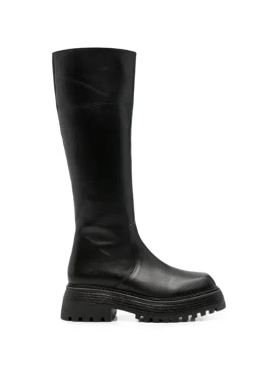 Sergio Moretti Firenze Round-toe Knee-high Boots In Schwarz